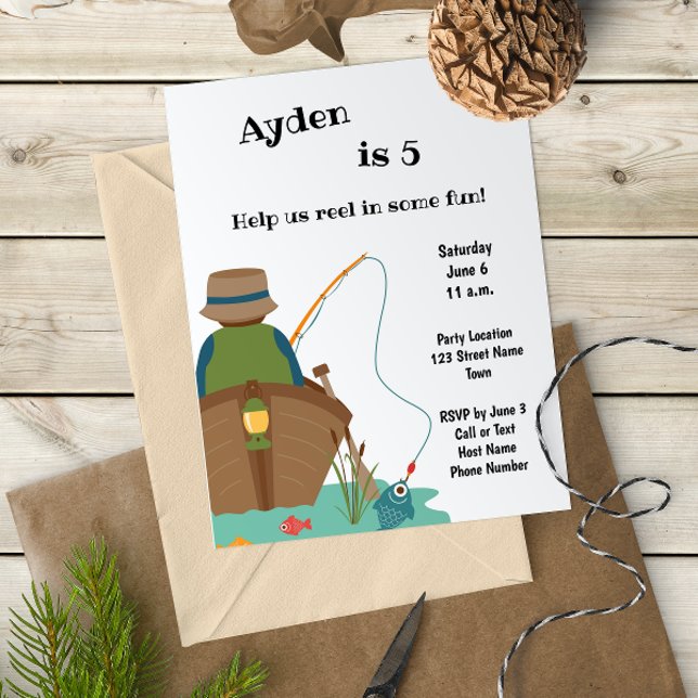 Invitación de cumpleaños de pesca (Subido por el creador)