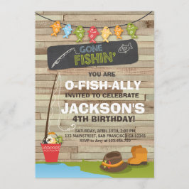 Invitación de cumpleaños de pesca de madera Fiesta