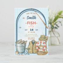 Invitación de cumpleaños de pesca desaparecida Fie