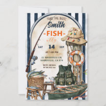 Invitación de cumpleaños de pesca desaparecida Fie