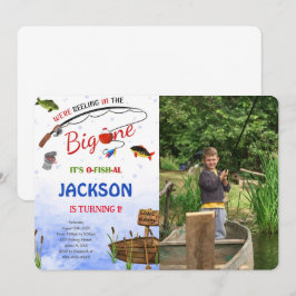 Invitación de cumpleaños de pesca editable con fot
