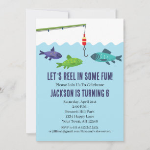 Invitación de cumpleaños de pesca Fiesta de pesca