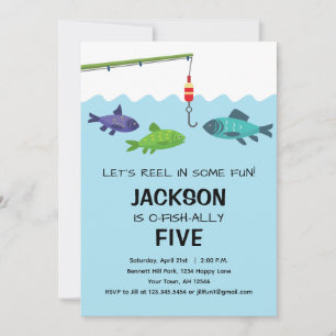 Invitación de cumpleaños de pesca Fiesta de pesca