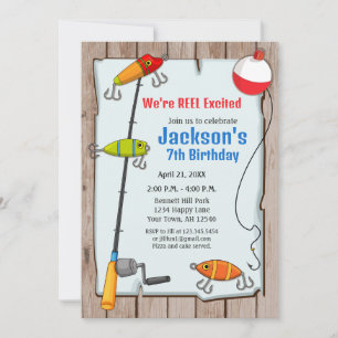 Invitación de cumpleaños de pesca Fiesta de pesca