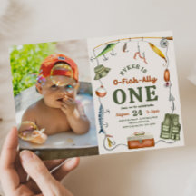 Invitación de cumpleaños de pesca fotográfica