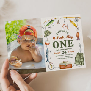 Invitación de cumpleaños de pesca fotográfica