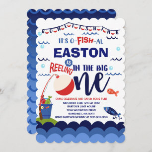 Invitación de cumpleaños de pesca: O-Fish-Ally, un