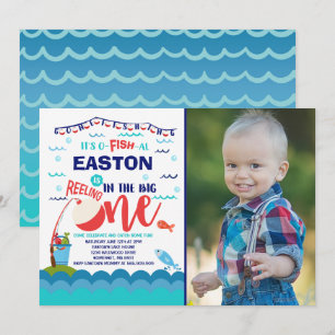Invitación de cumpleaños de pesca O-Fish-Ally Un F