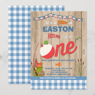 Invitación de cumpleaños de pesca O-Fish-Ally Un F