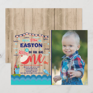 Invitación de cumpleaños de pesca O-Fish-Ally Un F
