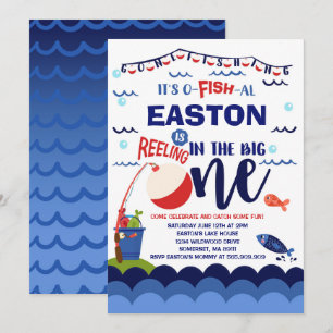 Invitación de cumpleaños de pesca O-Fish-Ally Un F