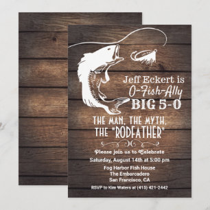 Invitación de cumpleaños de pesca para cualquier e