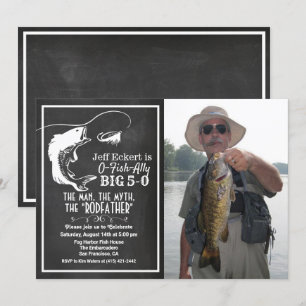 Invitación de cumpleaños de pesca para cualquier e