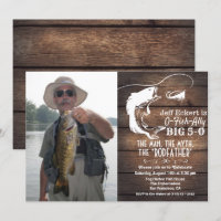 Invitación de cumpleaños de pesca para cualquier e