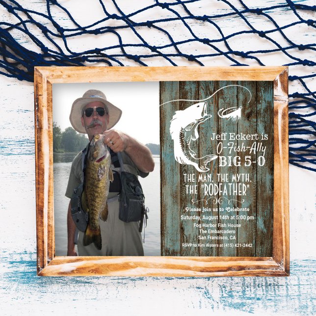 Invitación de cumpleaños de pesca para cualquier e (Subido por el creador)