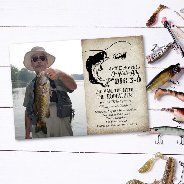 Invitación de cumpleaños de pesca para cualquier e (Subido por el creador)