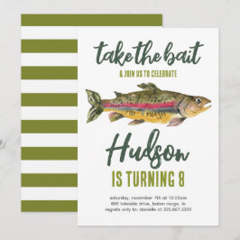 Invitación de cumpleaños de pesca - ¡Toma el anzue