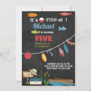 Invitación de cumpleaños de pescadores o peces-al.