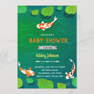 Invitación de cumpleaños de pez Koi