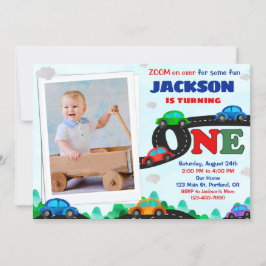 Invitación de cumpleaños de Photo Cars Controlador