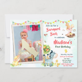 Invitación de cumpleaños de Photo Farm Animación d