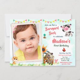Invitación de cumpleaños de Photo Farm Animación d