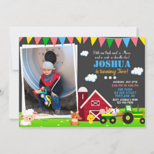 Invitación de cumpleaños de Photo Farm para cumple