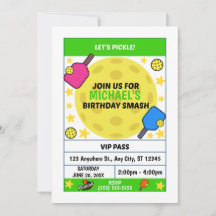 Invitación de cumpleaños de Pickleball