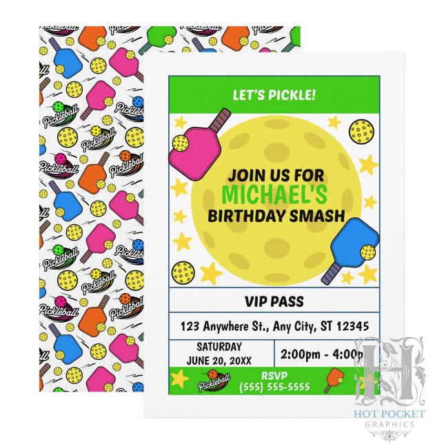 Invitación de cumpleaños de Pickleball (Subido por el creador)