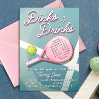 Invitación de cumpleaños de Pickleball - Dinks and
