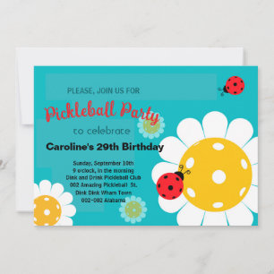 Invitación de cumpleaños de Pickleball + Invitació