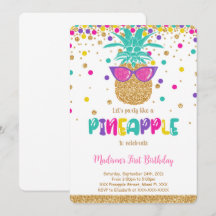 Invitación de cumpleaños de piña