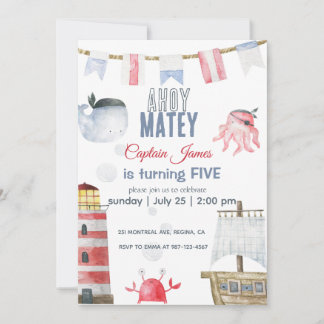 invitación de cumpleaños de pirata
