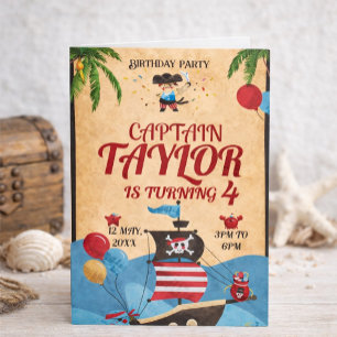 Invitación de cumpleaños de pirata para niños