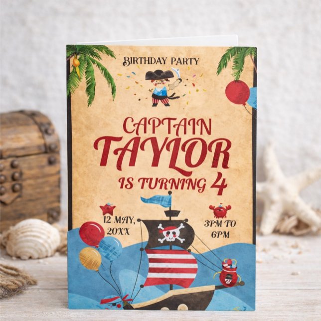 Invitación de cumpleaños de pirata para niños (Subido por el creador)