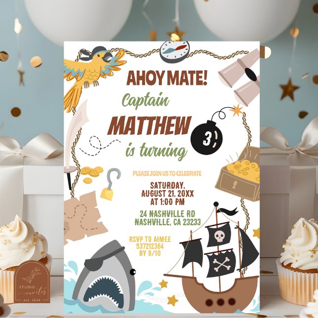 invitación de cumpleaños de piratas (Subido por el creador)