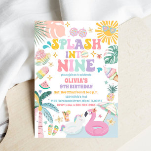 Invitación de Cumpleaños de Piscina Tropical