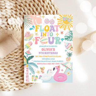 Invitación de Cumpleaños de Piscina Tropical