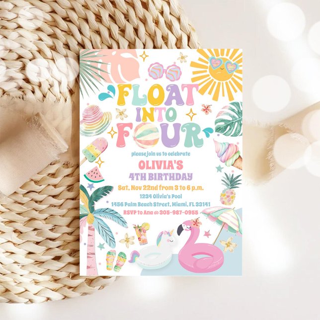 Invitación de Cumpleaños de Piscina Tropical (Subido por el creador)