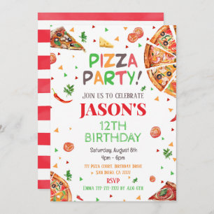 Invitación de cumpleaños de Pizza