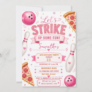 invitación de cumpleaños de pizza de bolos
