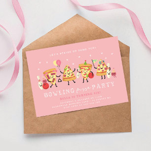 Invitación de cumpleaños de pizza de bolos para ni