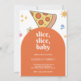Invitación de cumpleaños de Pizza moderna