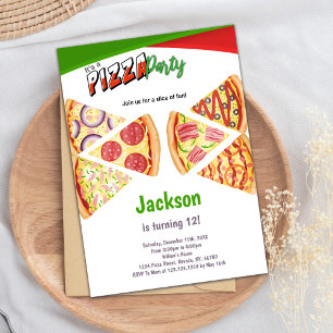 Invitación de cumpleaños de Pizza Slice