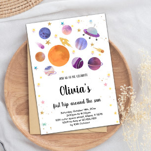 Invitación de cumpleaños de Planetas Galaxy