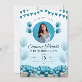 Invitación de cumpleaños de plantilla de Fiesta ed