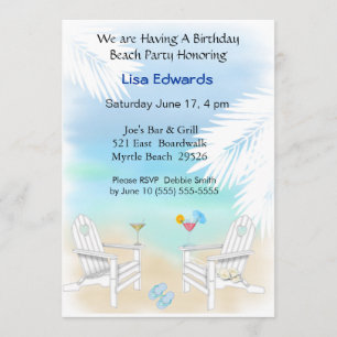 Invitación de cumpleaños de playa