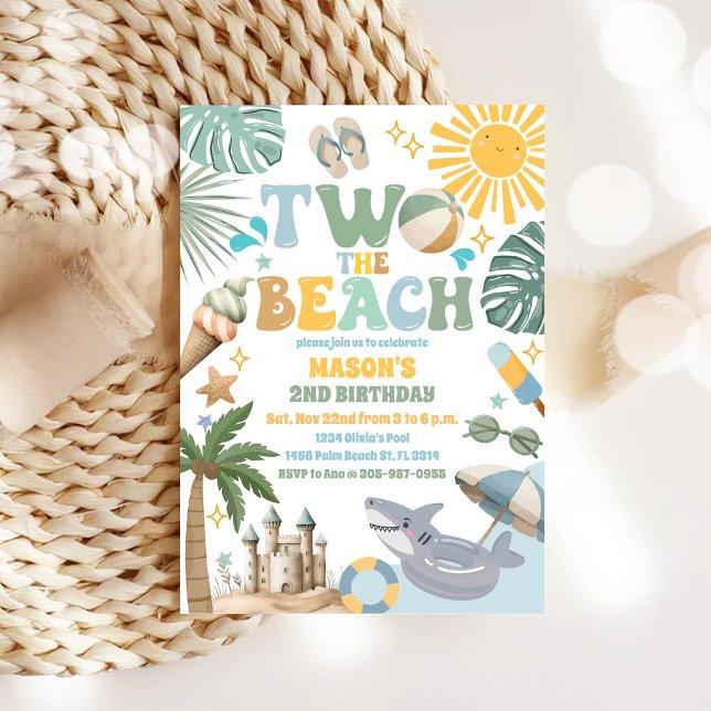 Invitación de cumpleaños de playa para fiesta de n (Subido por el creador)