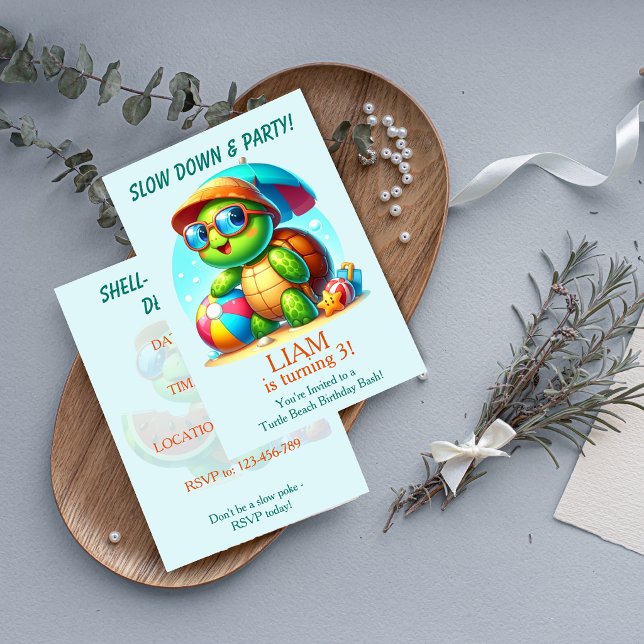 Invitación de cumpleaños de playa tropical con tor (Subido por el creador)