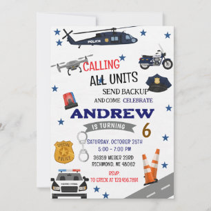 Invitación de cumpleaños de Policía Digital Person